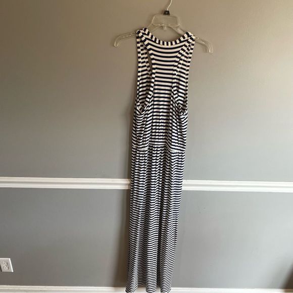 J Crew Racer back Navy striped Maxi dress size S small women’s New - Picture 3 of 3